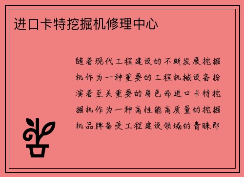 进口卡特挖掘机修理中心