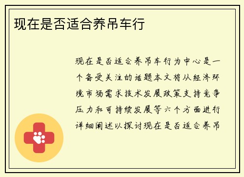 现在是否适合养吊车行
